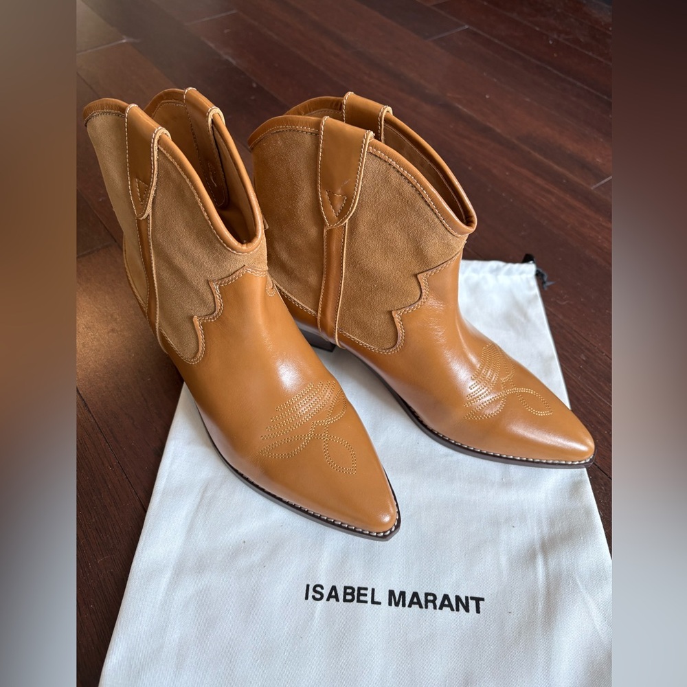 ISABEL MARANT Dewina suede leather cowboy boots US 9 FR 40 New - Picture 2 of 13